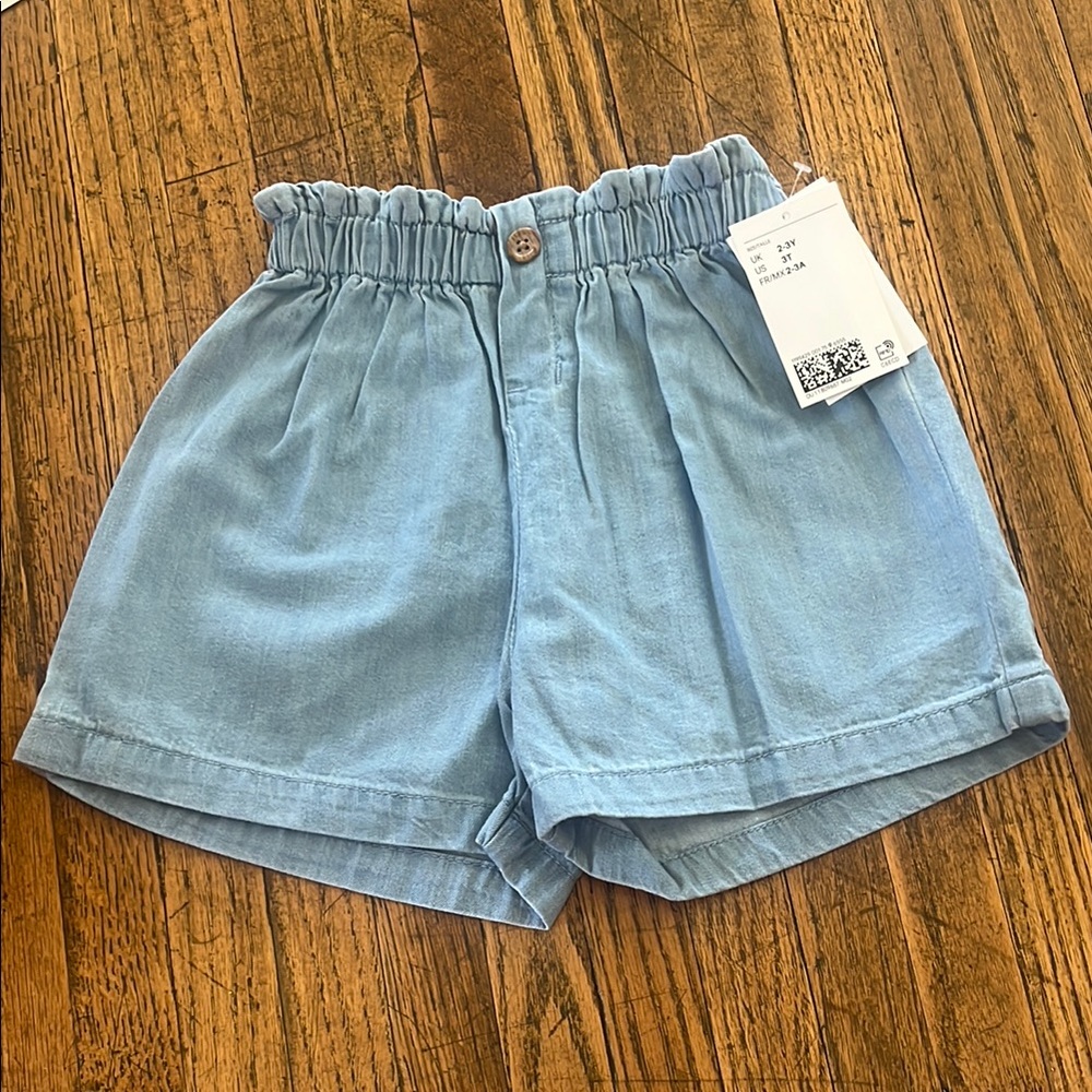 H&M Girls Toddler Jean Shorts with Scrunchy Waist NWT